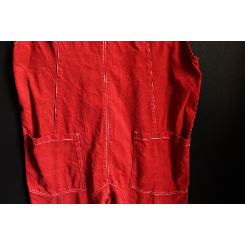 We The Free High Roller Denim Jumpsuit M Pockets Slouchy Utility Free People - Picture 3 of 10